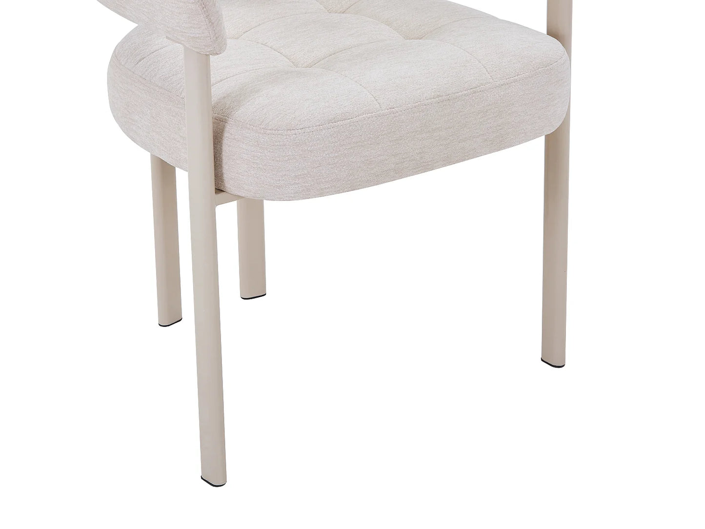 Duo Chaises Japandi Tissu Texture Beige Métal - Alorina