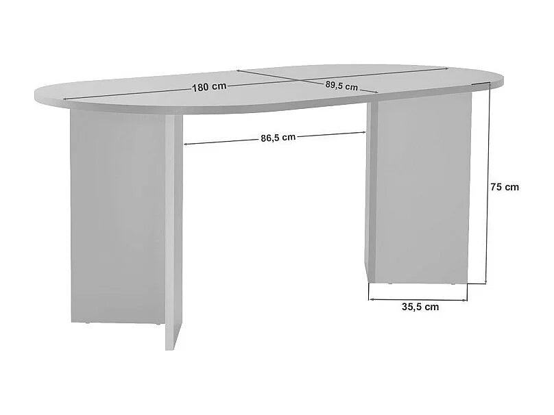 Table Ovale Japandi Bois Effet Travertin - Sam