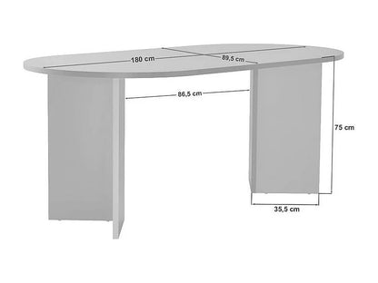 Table Ovale Japandi Bois Effet Travertin - Sam
