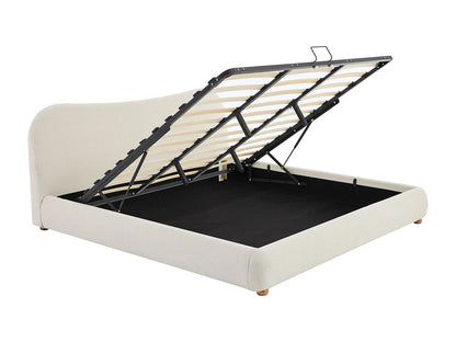 Lit Coffre Japandi Bouclette Blanc 200x200 - Vanari