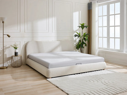 Lit Coffre Japandi Bouclette Blanc 200x200 - Vanari