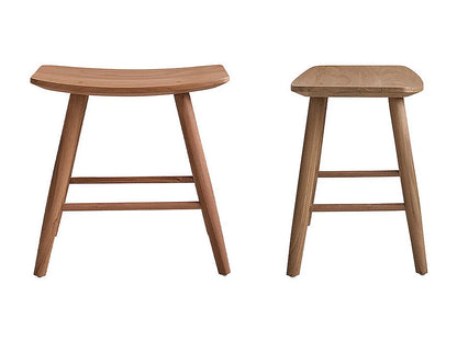Lot 2 Tabourets Japandi Teck Massif - Teck