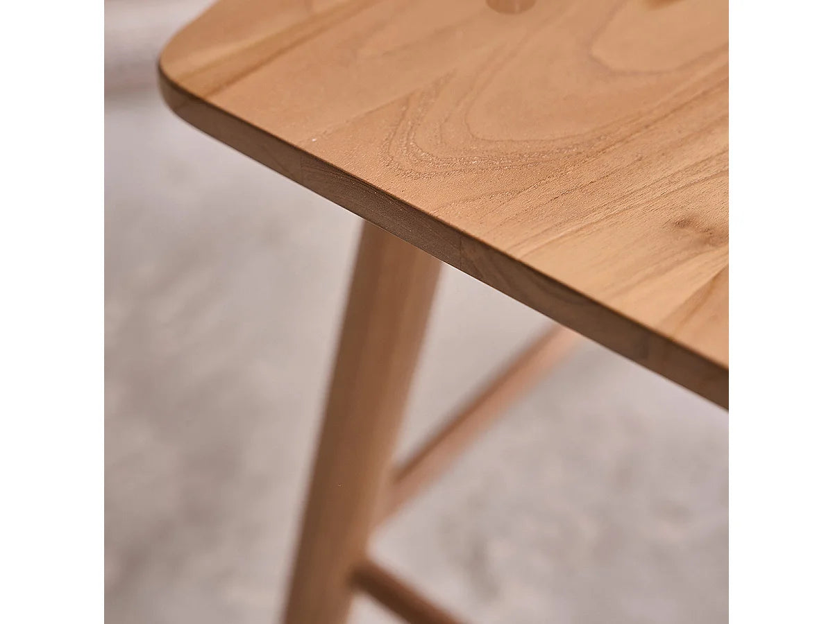 Lot 2 Tabourets Japandi Teck Massif - Teck