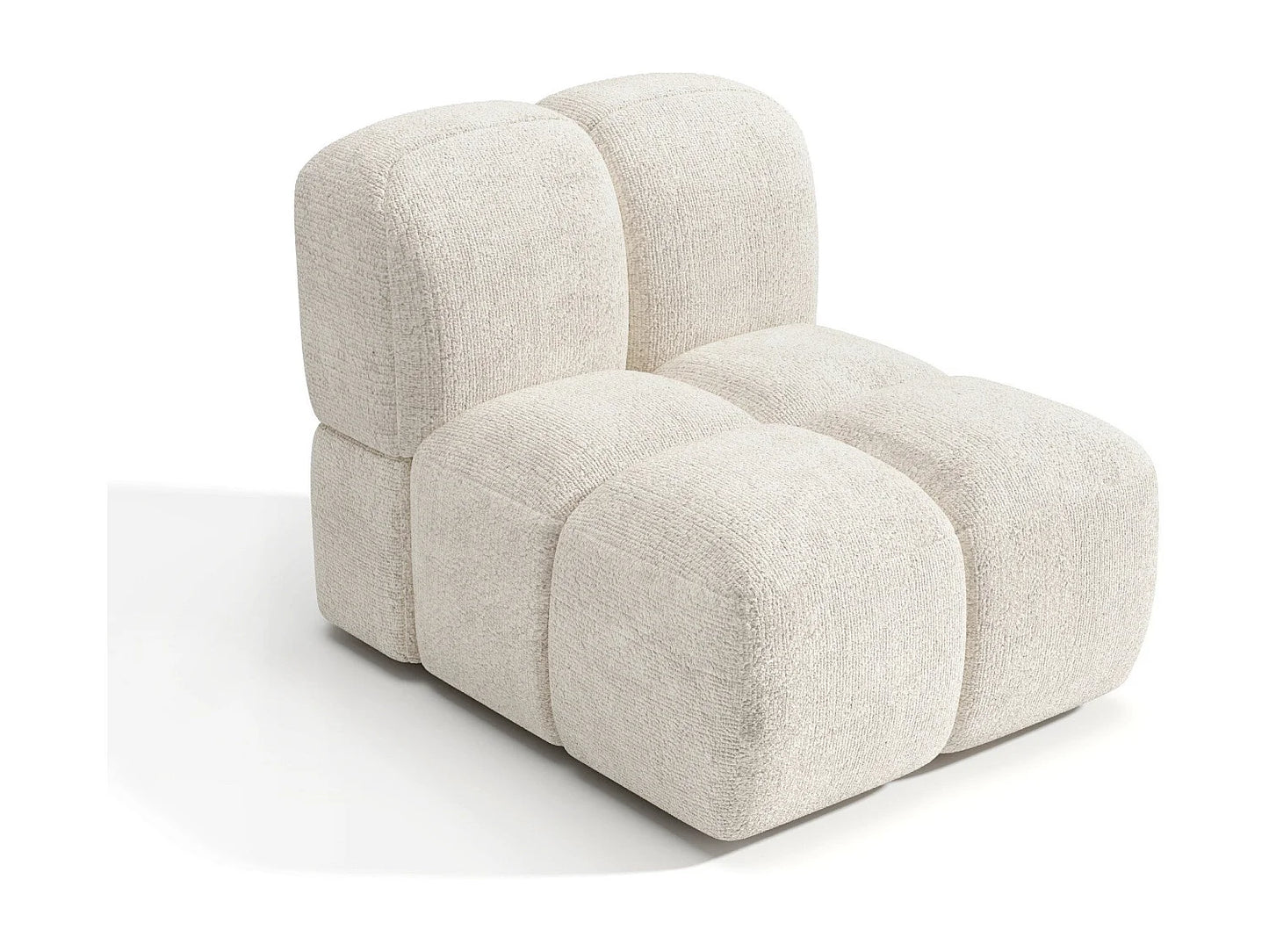Fauteuil Japandi Velours Texturé Crème - Nubi