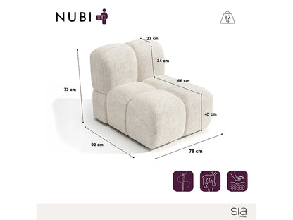 Fauteuil Japandi Velours Texturé Crème - Nubi