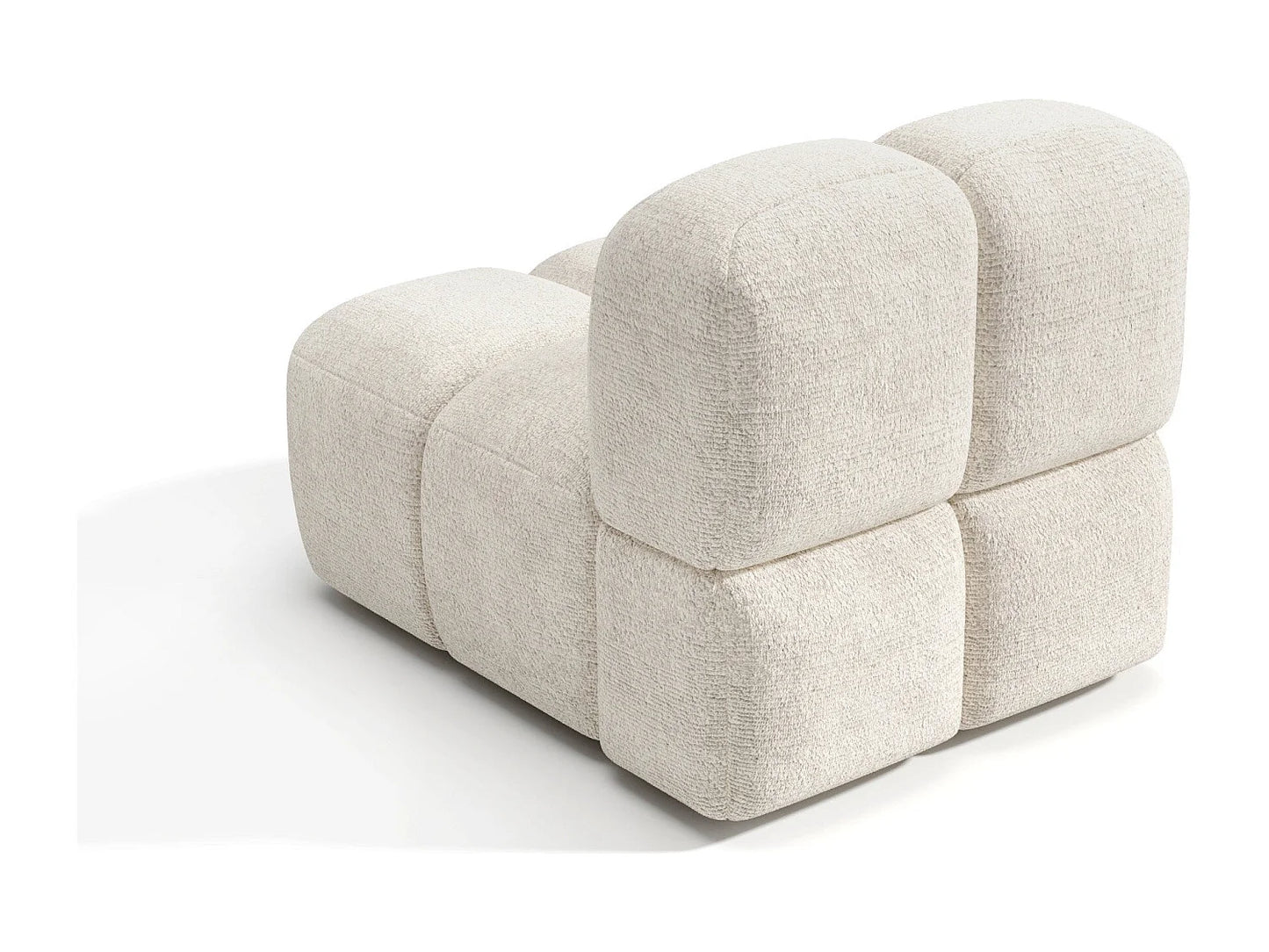 Fauteuil Japandi Velours Texturé Crème - Nubi