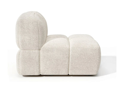 Fauteuil Japandi Velours Texturé Crème - Nubi