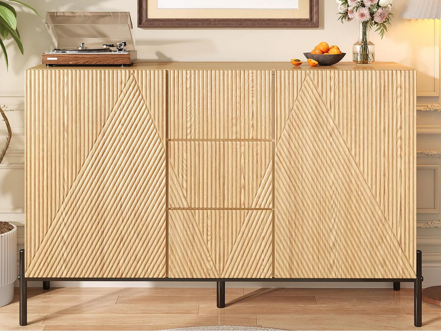 Buffet Pieds Fer Japandi Naturel - Moderne