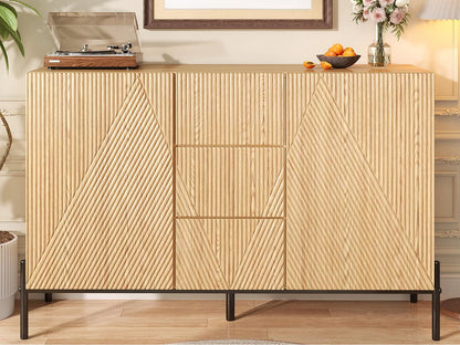 Buffet Pieds Fer Japandi Naturel - Moderne