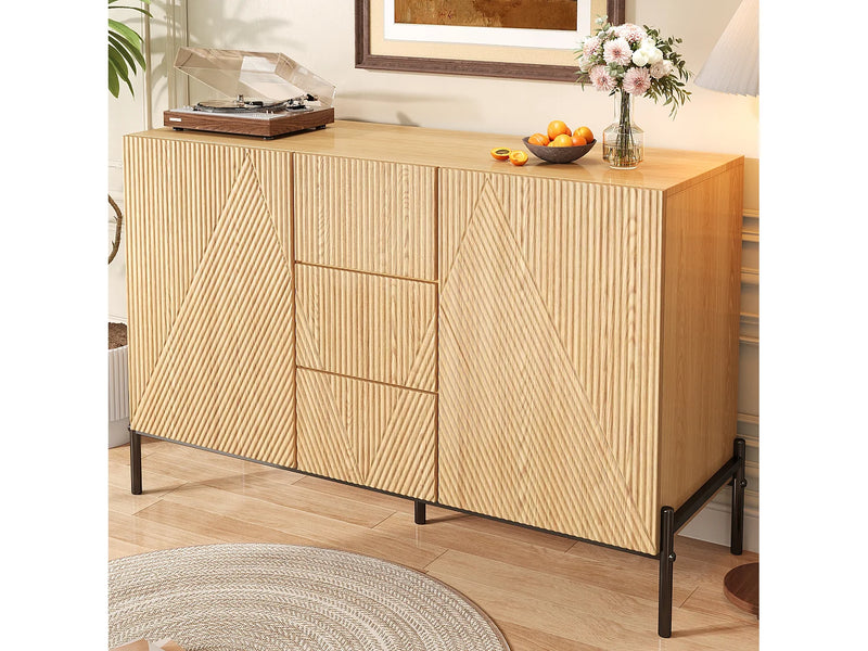 Buffet Pieds Fer Japandi Naturel - Moderne