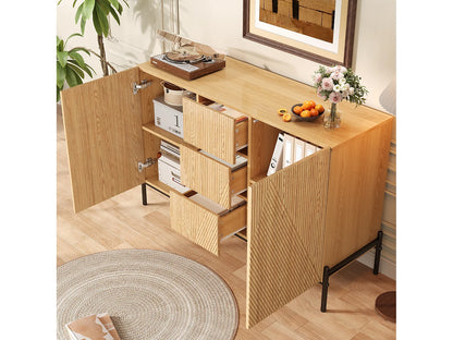 Buffet Pieds Fer Japandi Naturel - Moderne