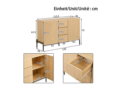 Buffet Pieds Fer Japandi Naturel - Moderne