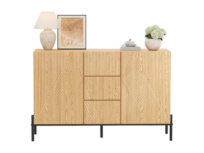 Buffet Pieds Fer Japandi Naturel - Moderne