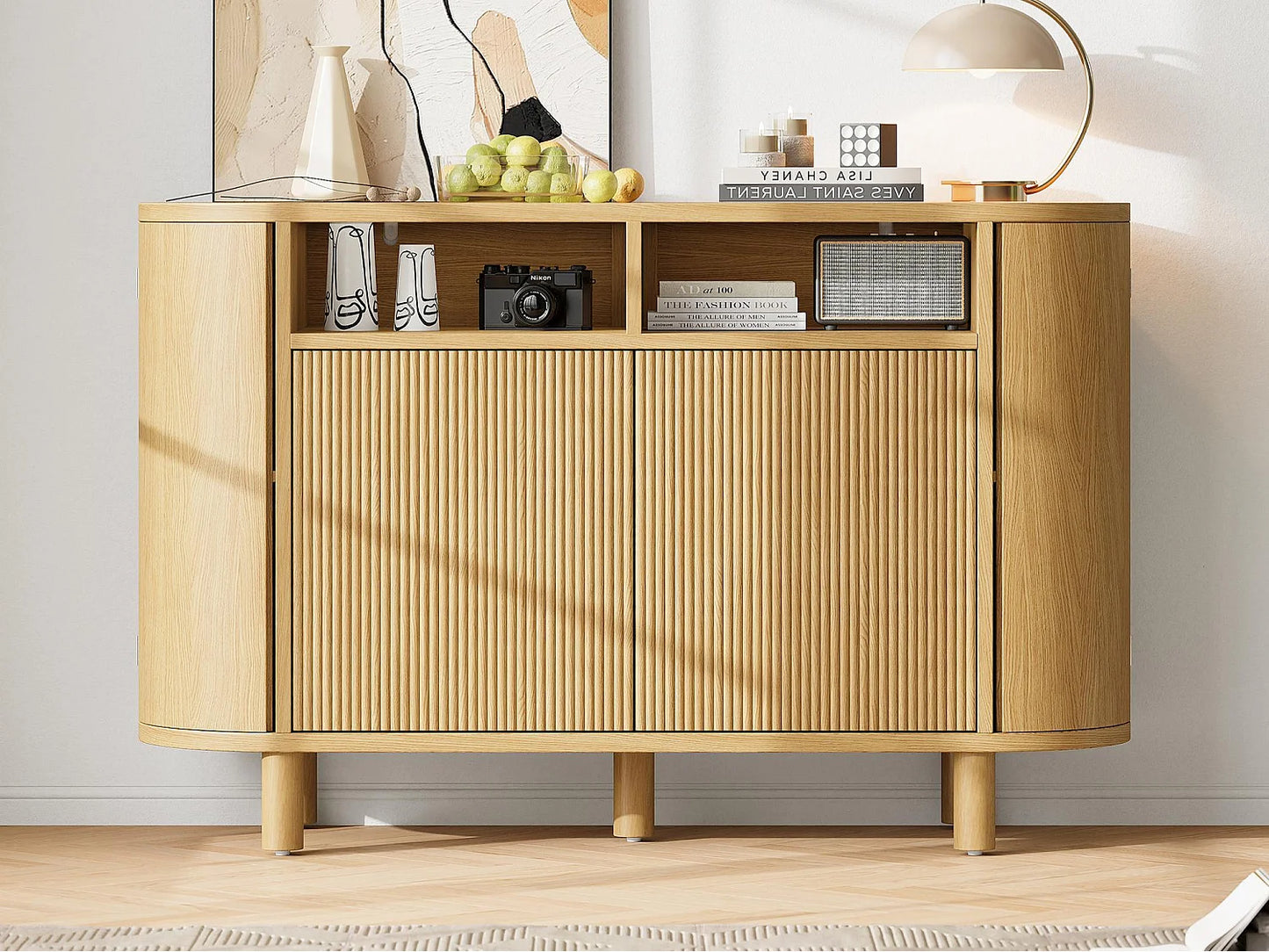 Buffet Moderne Japandi Quatre Portes - Naturel