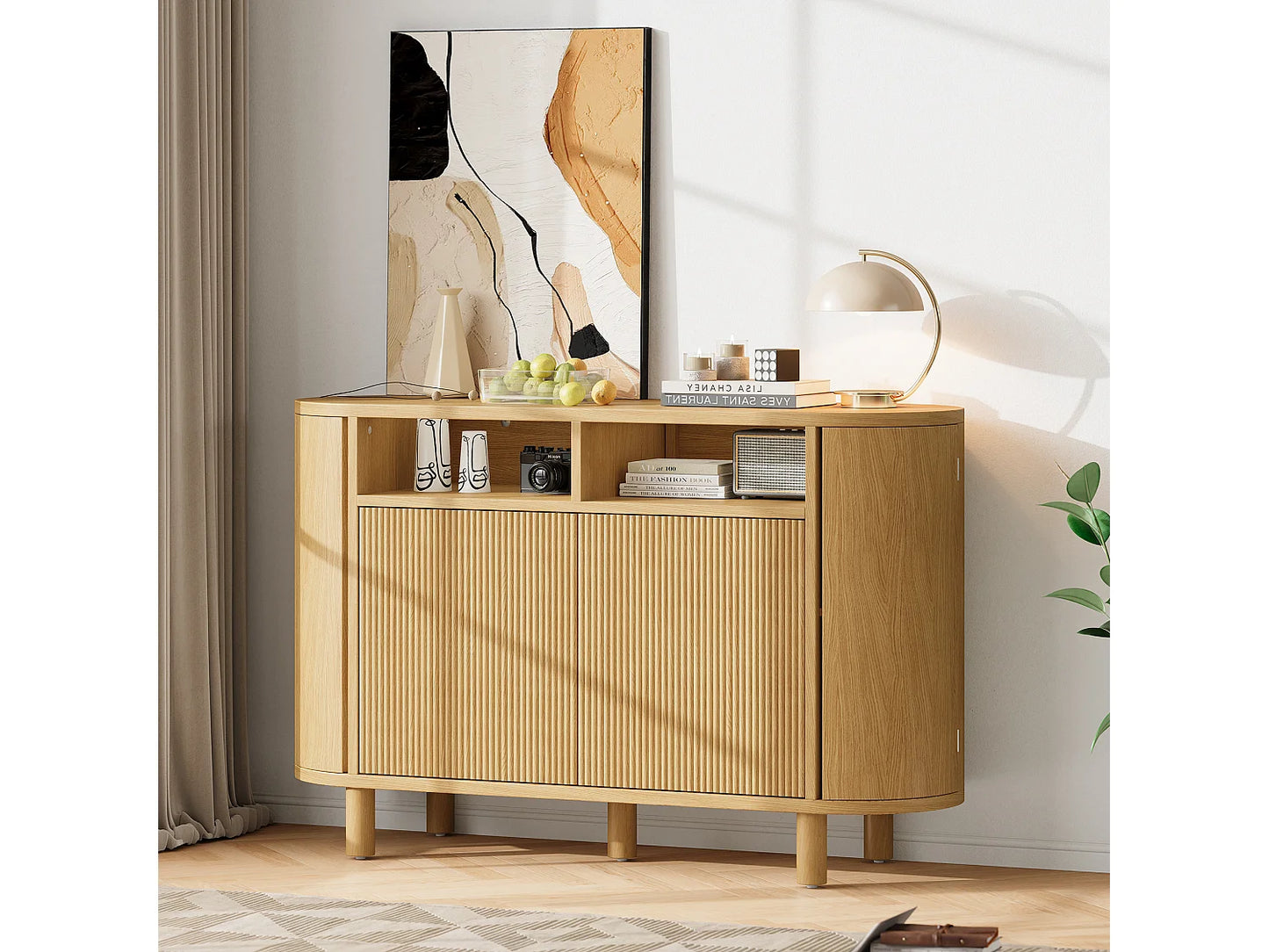 Buffet Moderne Japandi Quatre Portes - Naturel