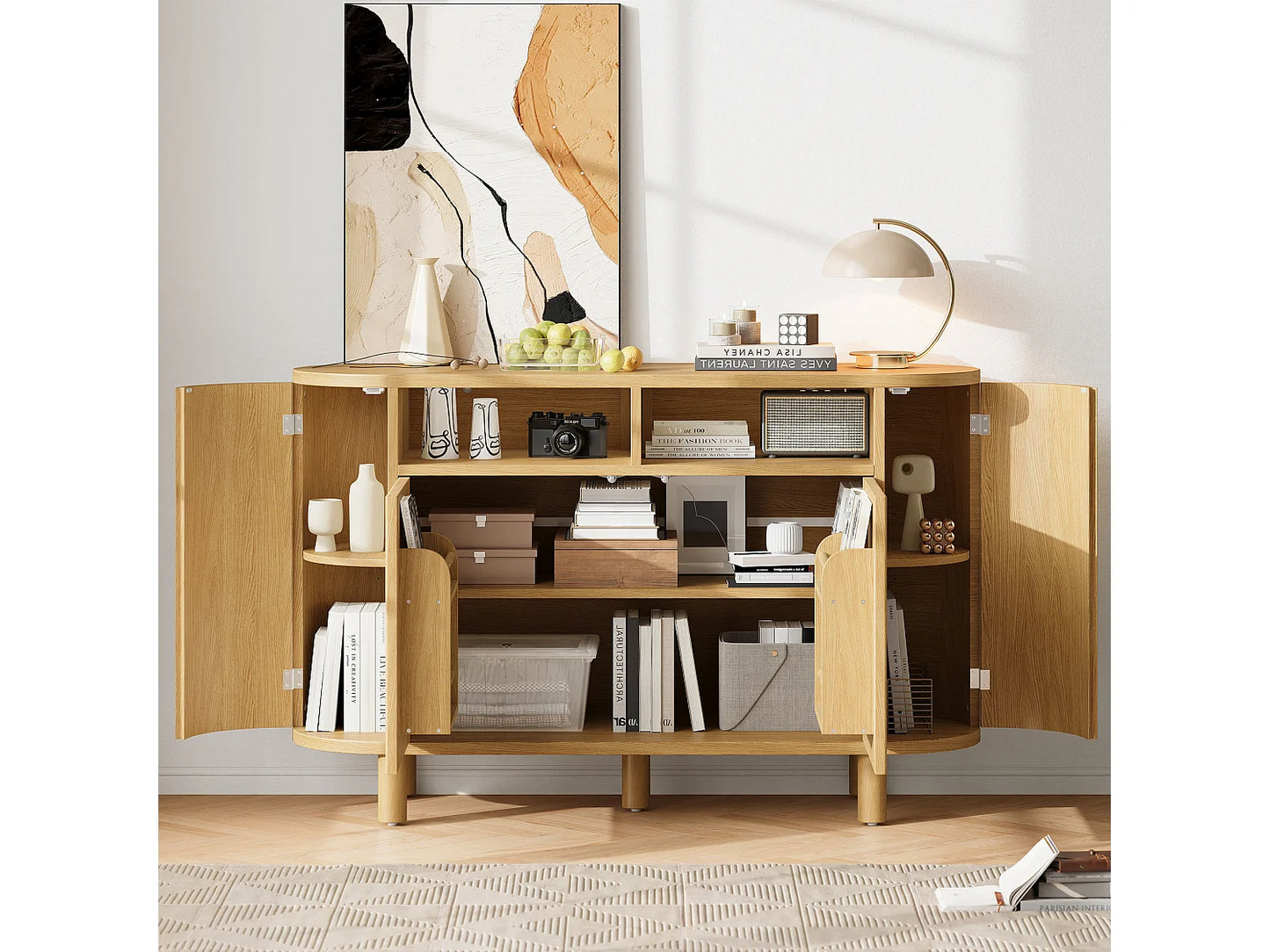 Buffet Moderne Japandi Quatre Portes - Naturel