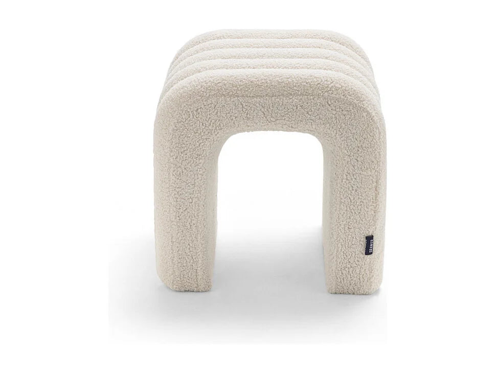 Lot 2 Tabourets Japandi Bouclette Blanc - Mui