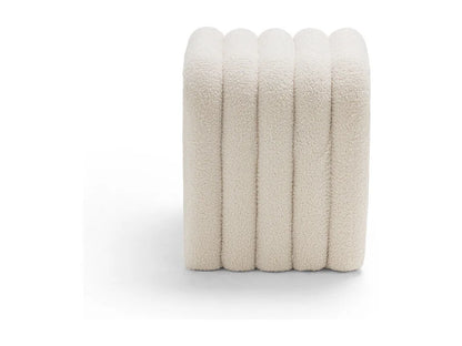 Lot 2 Tabourets Japandi Bouclette Blanc - Mui