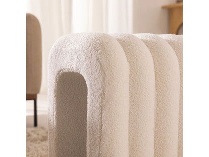 Lot 2 Tabourets Japandi Bouclette Blanc - Mui