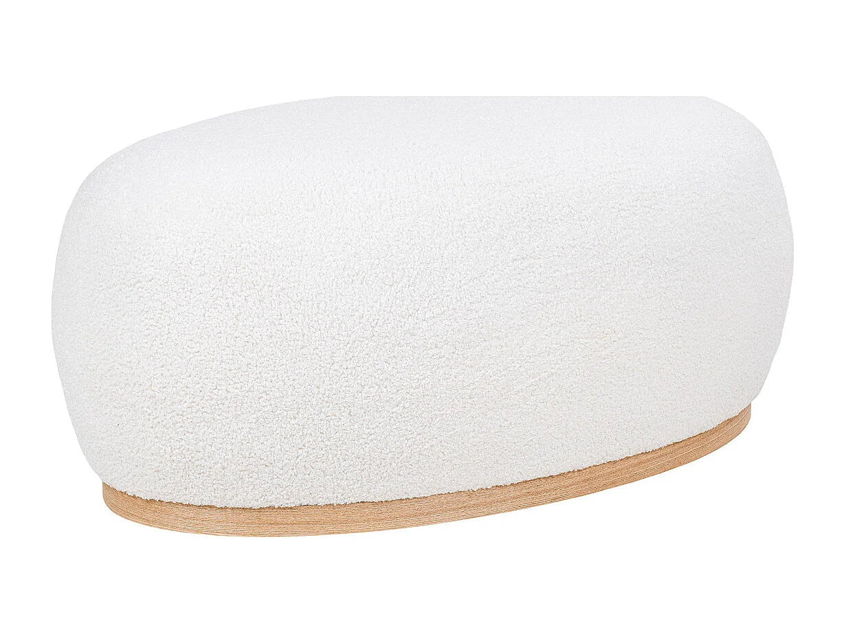 Pouf Rectangulaire Japandi Blanc Cassé - Manhattan