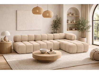 Canapé Japandi Modulaire Velours Beige - Selia