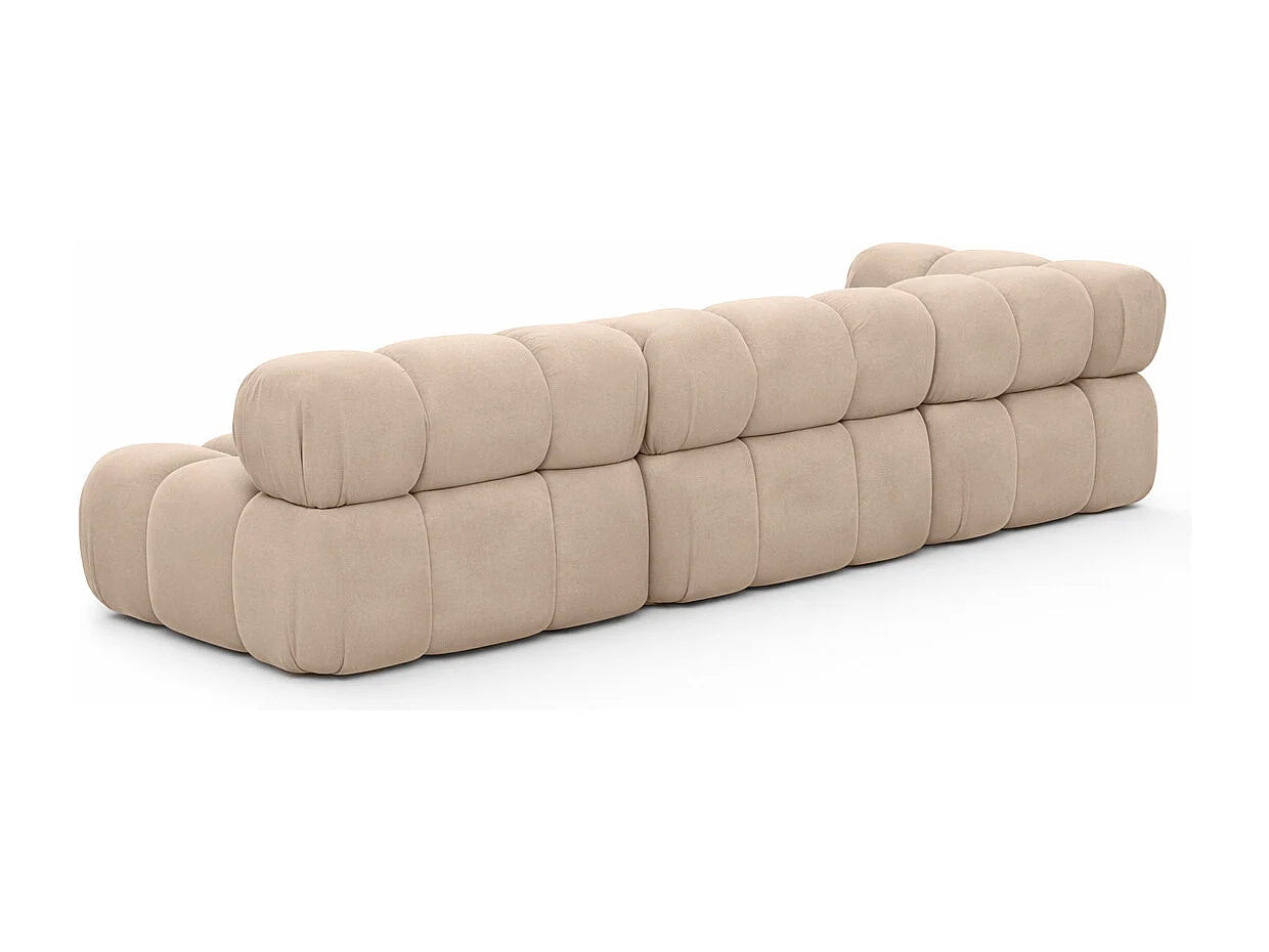 Canapé Japandi Modulaire Velours Beige - Selia