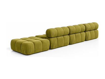 Canapé Japandi d'Angle Velours Salvador Olive - Selia
