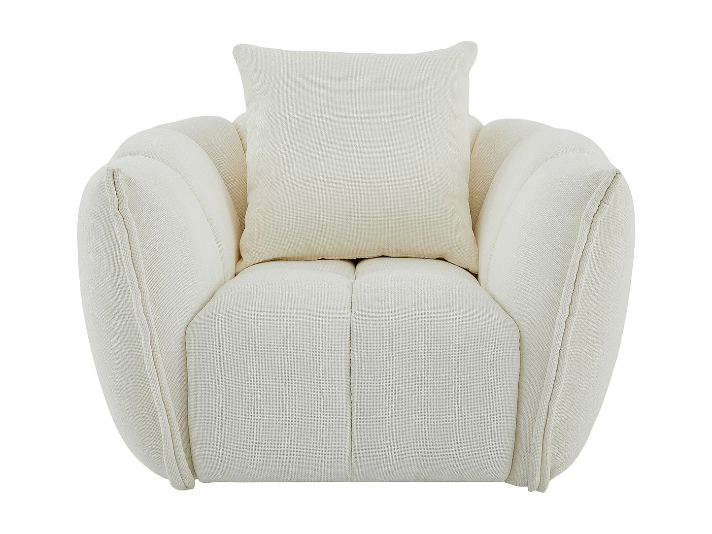 Fauteuil Japandi Pivotant Texturé Beige - Gonolon