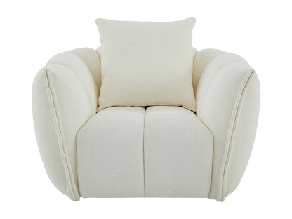Fauteuil Japandi Pivotant Texturé Beige - Gonolon