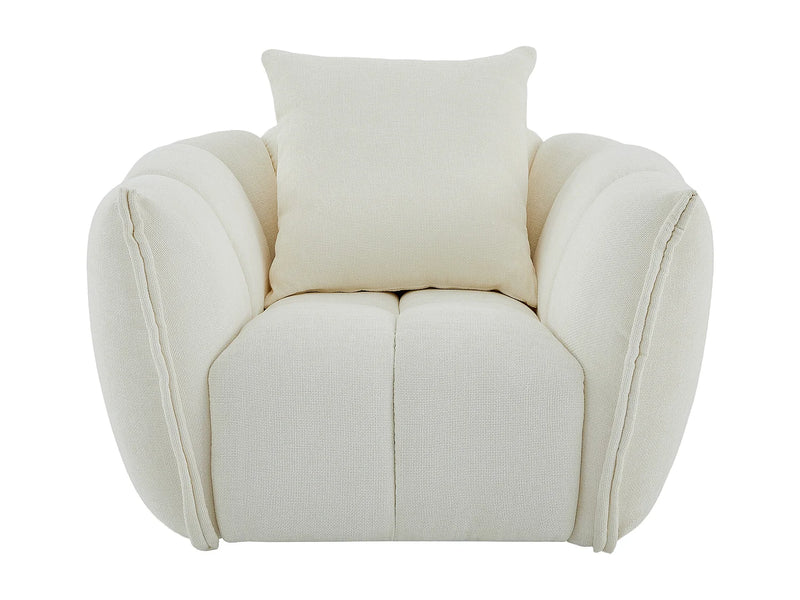 Fauteuil Japandi Pivotant Texturé Beige - Gonolon