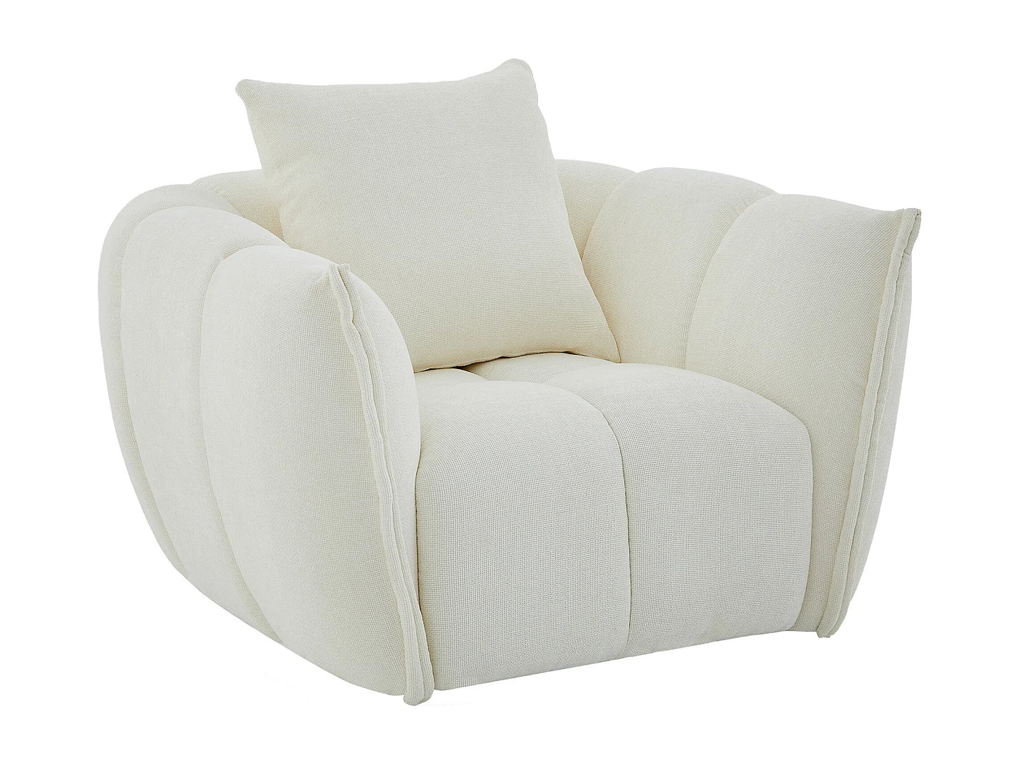 Fauteuil Japandi Pivotant Texturé Beige - Gonolon