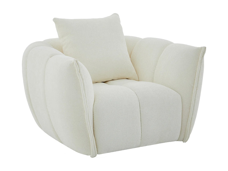 Fauteuil Japandi Pivotant Texturé Beige - Gonolon