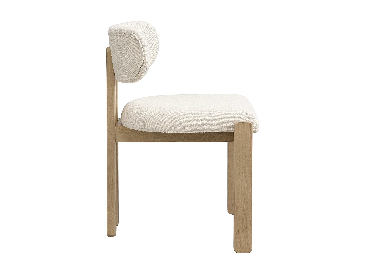 Lot 6 Chaises Japandi Moderne Bouclée Naturel - Massif