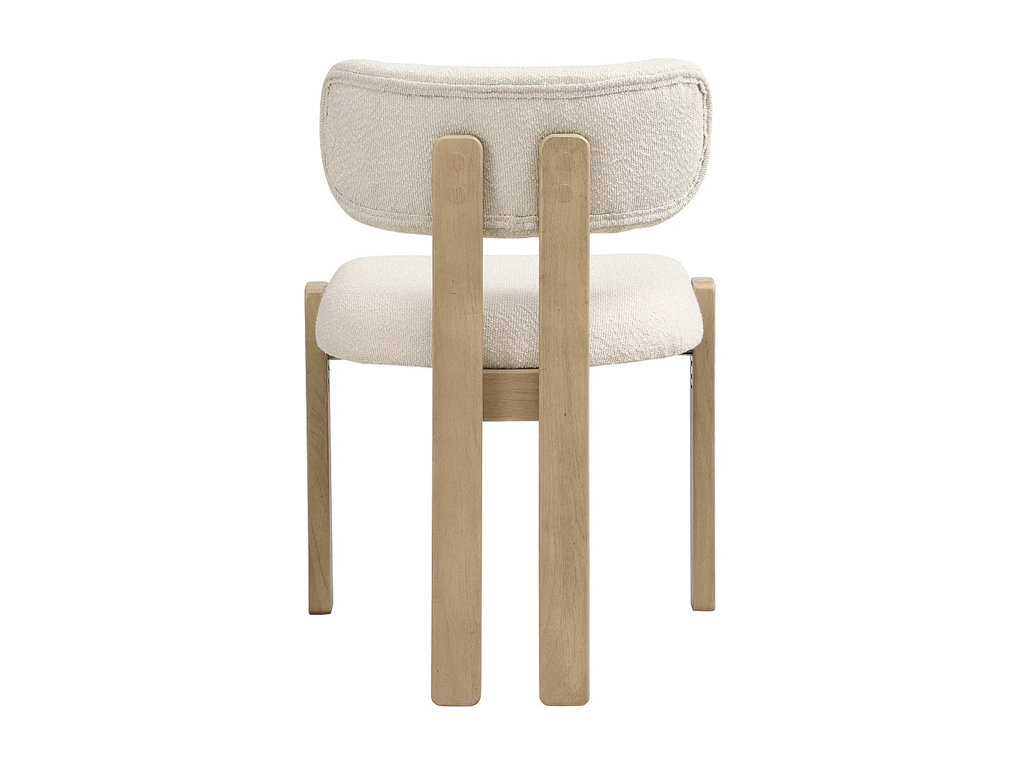 Lot 6 Chaises Japandi Moderne Bouclée Naturel - Massif
