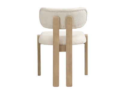 Lot 6 Chaises Japandi Moderne Bouclée Naturel - Massif