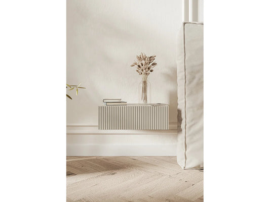 Chevet Suspendu Japandi Design Grège - Veldio