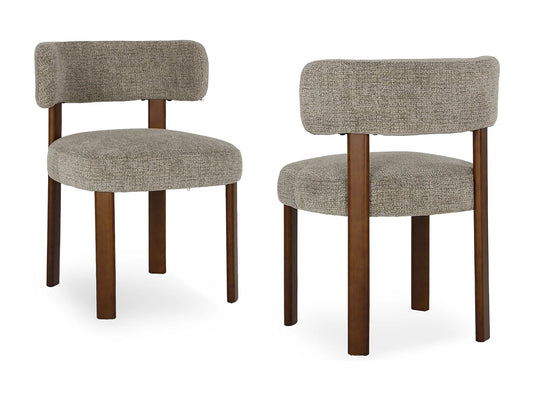 Lot 2 Chaises Japandi Épuré Bois Marron - Épuré