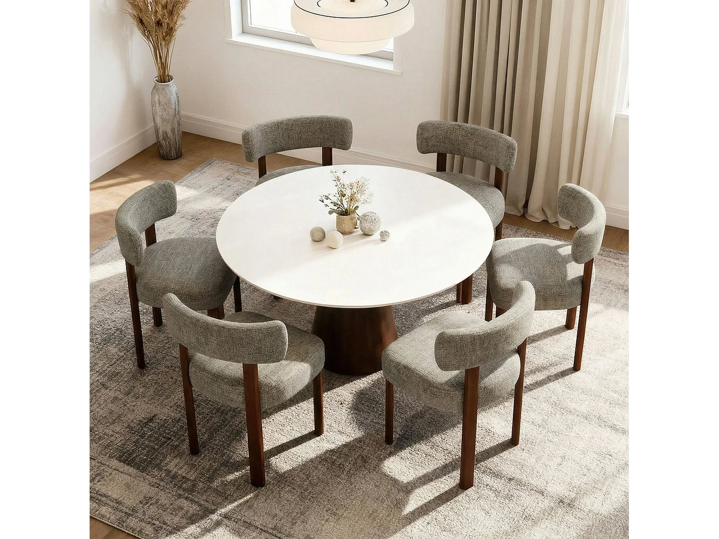 Lot 2 Chaises Japandi Épuré Bois Marron - Épuré