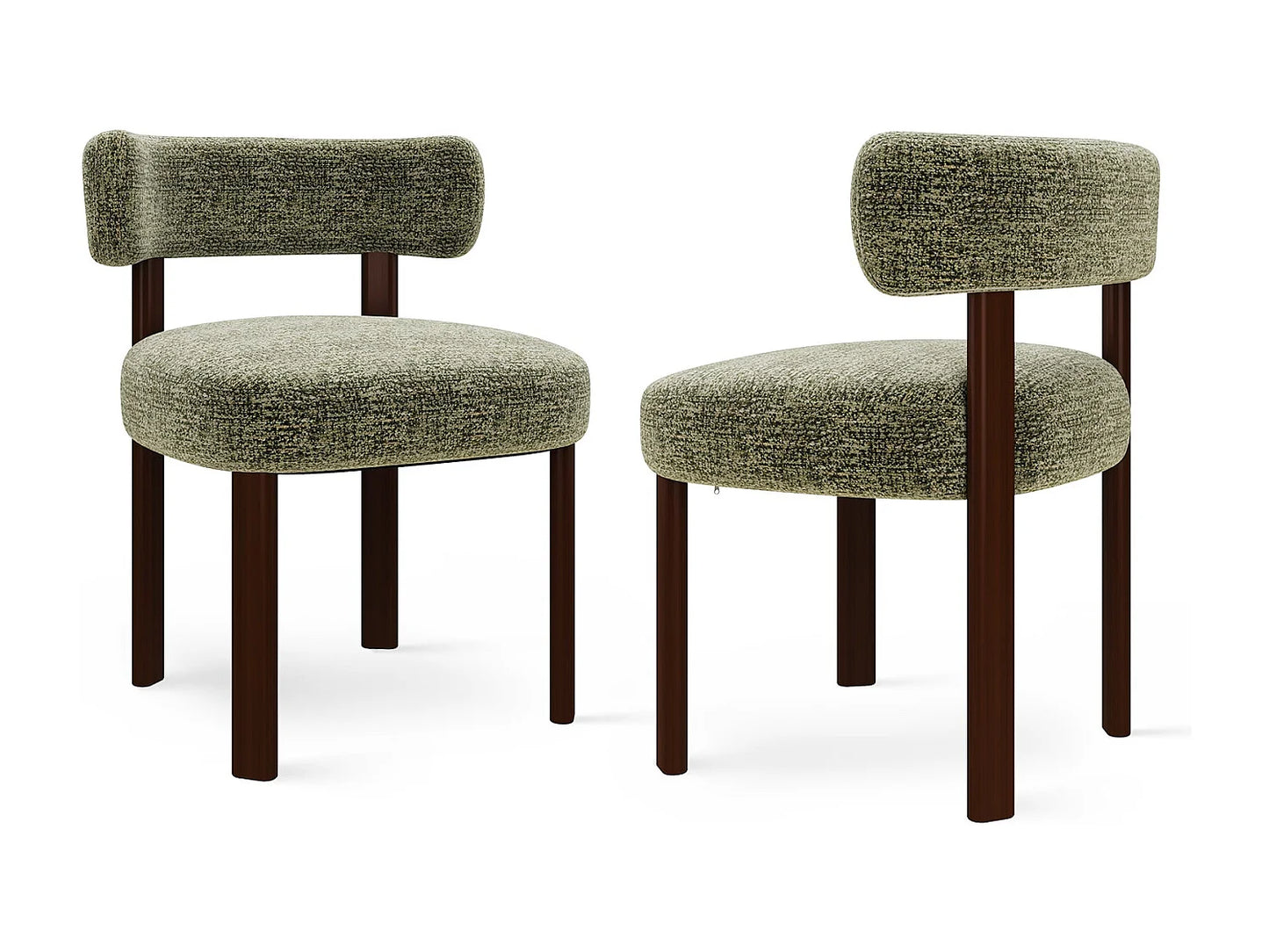Lot 2 Chaises Japandi Épuré Bois Vert - Épuré