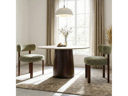 Lot 2 Chaises Japandi Épuré Bois Vert - Épuré