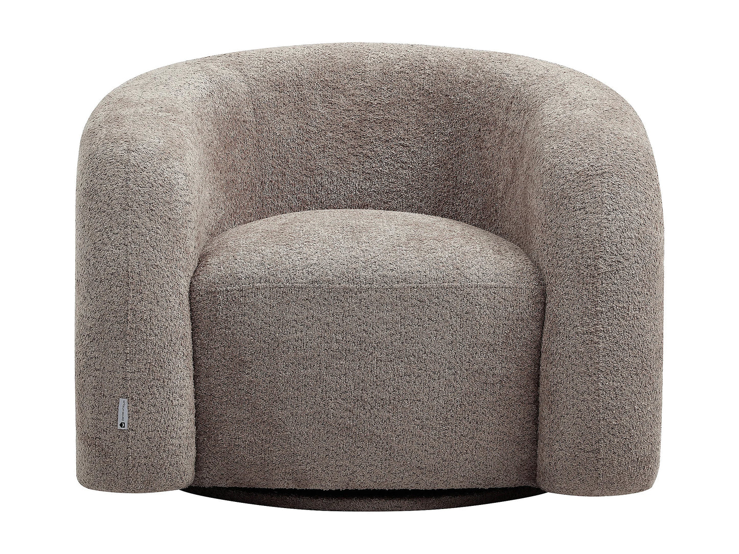 Fauteuil Japandi Pivotant Bouclette Taupe - Lapiota