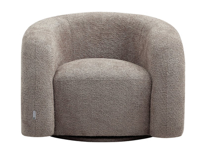 Fauteuil Japandi Pivotant Bouclette Taupe - Lapiota