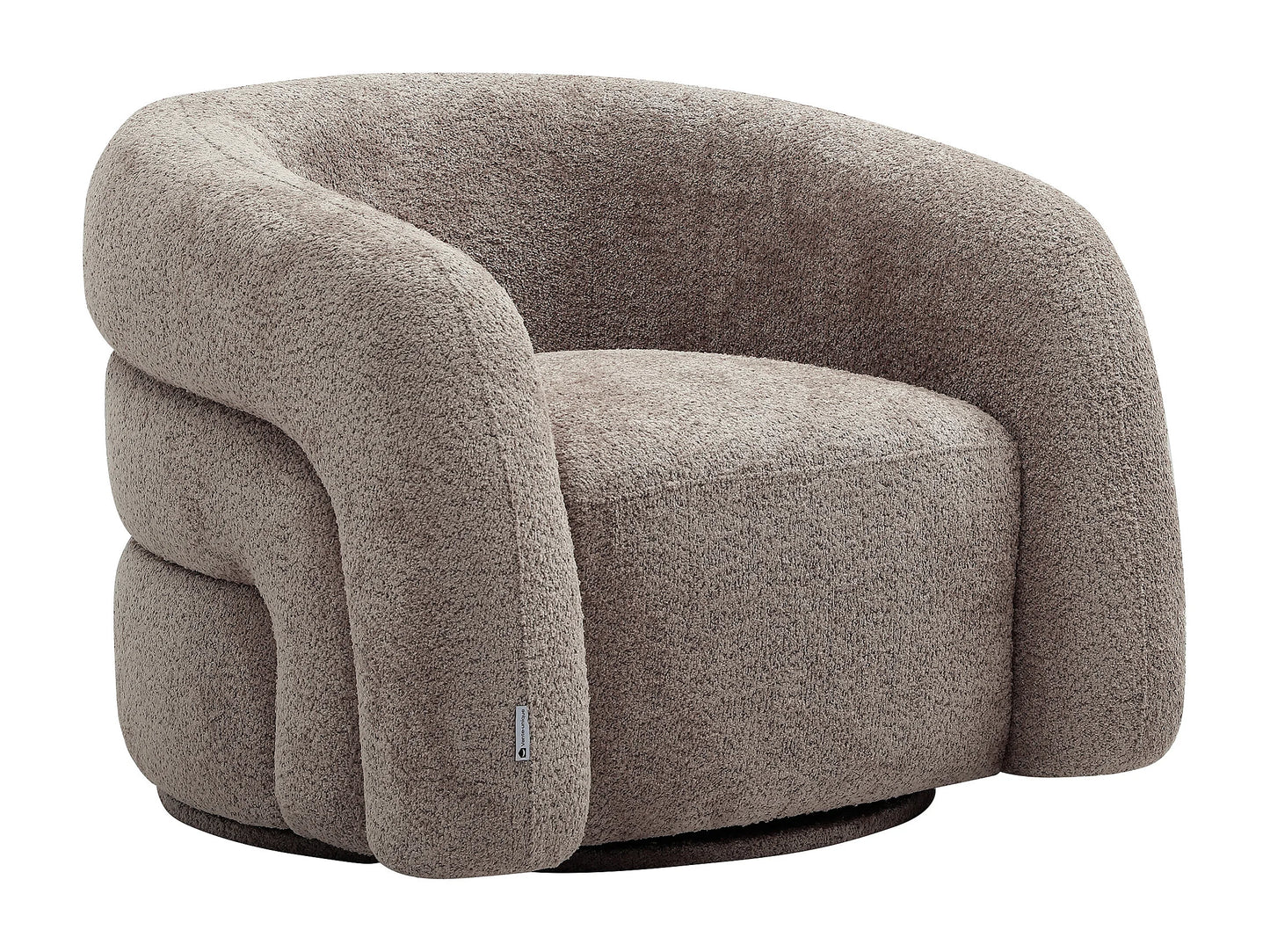 Fauteuil Japandi Pivotant Bouclette Taupe - Lapiota