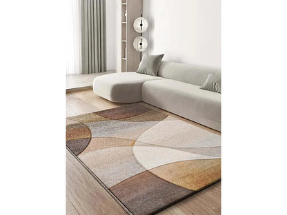 Tapis Japandi Abstrait Terracotta Beige - Badet