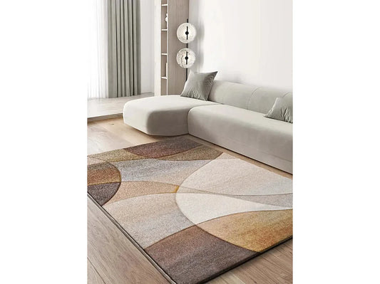 Tapis Japandi Abstrait Terracotta Beige - Badet