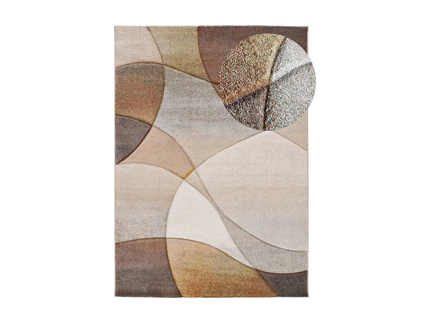 Tapis Japandi Abstrait Terracotta Beige - Badet