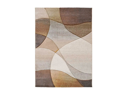Tapis Japandi Abstrait Terracotta Beige - Badet
