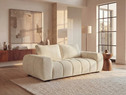 Canapé Japandi Tissu Beige 3 Places - Berenia