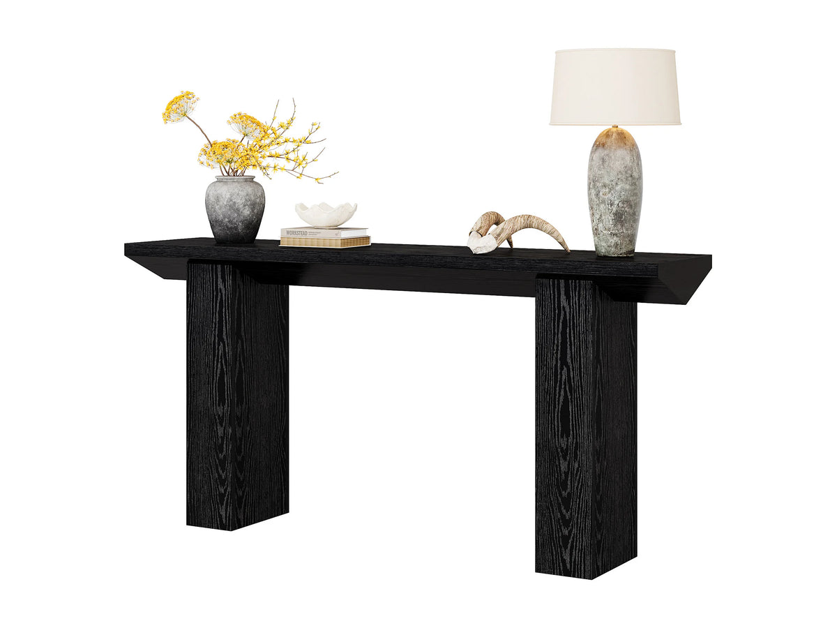 Console Entrée Japandi Longue Noire - Noire