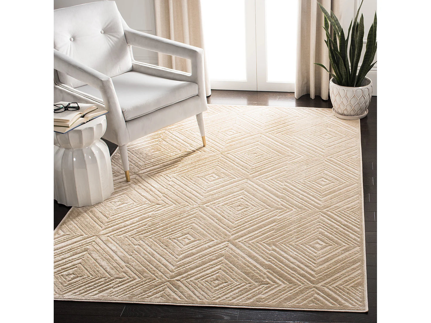 Tapis Japandi Salon Teinte Beige - Lexington